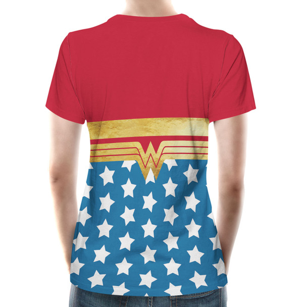 Women's Cotton Blend T-Shirt - Wonder Woman Super Hero Inspired