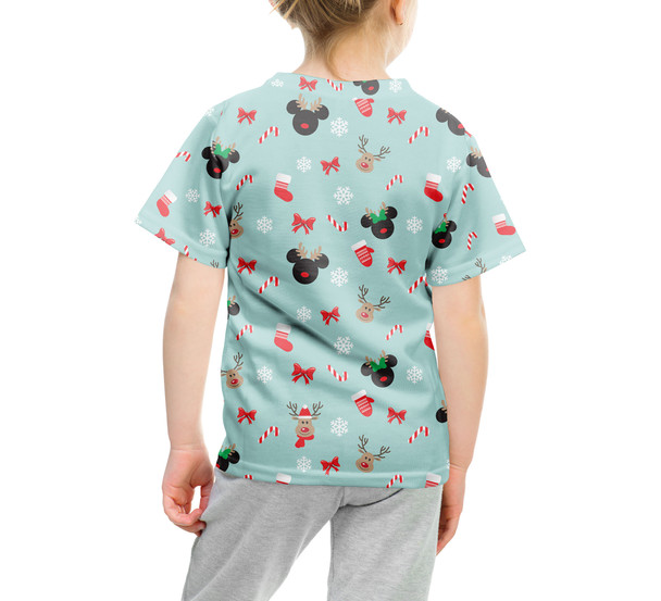 Youth Cotton Blend T-Shirt - Christmas Mickey & Minnie Reindeers