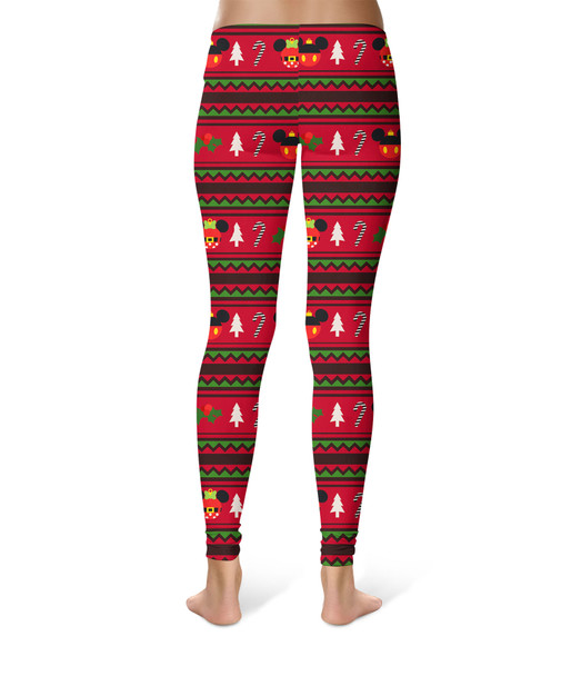 Sport Leggings - Christmas Mickey & Minnie Sweater Pattern