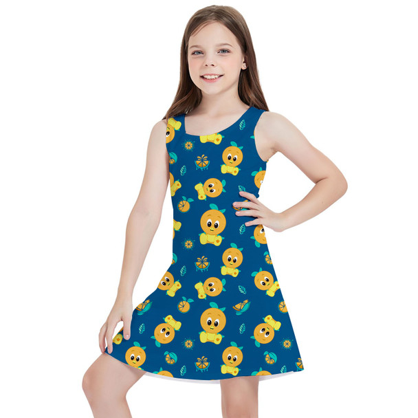 Girls Sleeveless Dress - Orange Bird Disney Parks Inspired