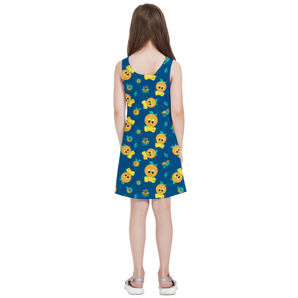 Girls Sleeveless Dress - Orange Bird Disney Parks Inspired