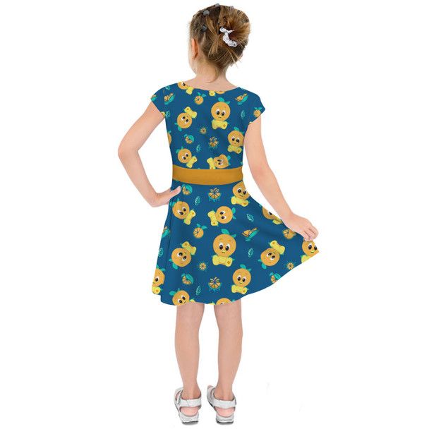 Girls Short Sleeve Skater Dress - Orange Bird Disney Parks Inspired