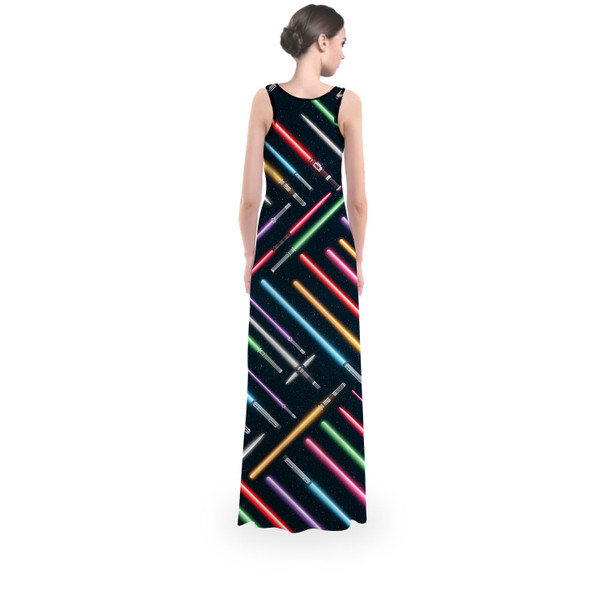 Flared Maxi Dress - Lightsabers Star Wars Inspired