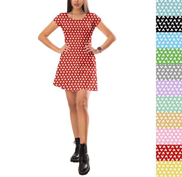 Short Sleeve Dress - Mouse Ears Polka Dots