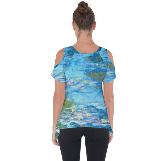 Cold Shoulder Tunic Top - Monet Water Lillies