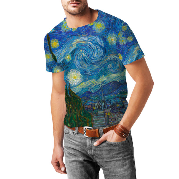 Men's Cotton Blend T-Shirt - Van Gogh Starry Night