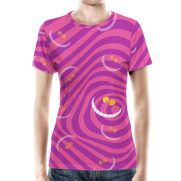 Women's Cotton Blend T-Shirt - Cheshire Cat