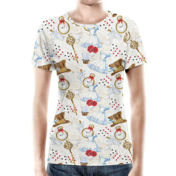 Women's Cotton Blend T-Shirt - Wonderland Icons