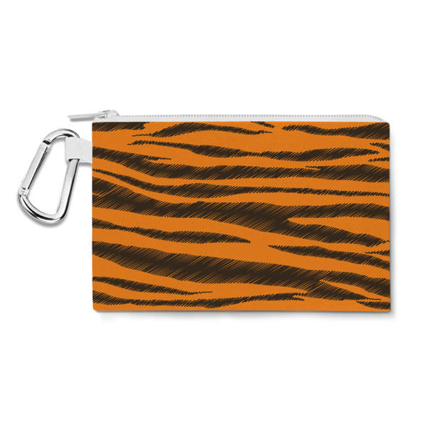 Canvas Zip Pouch - Tigger Stripes Winnie The Pooh Inspired