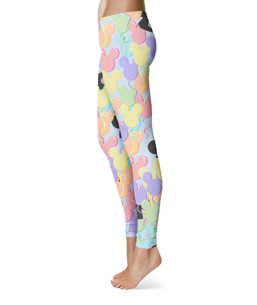 Sport Leggings - Pastel Mickey Ears Balloons Disney Inspired