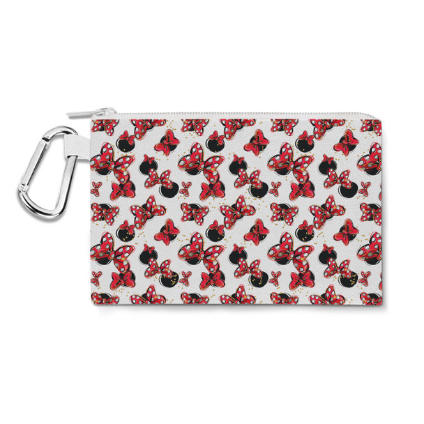 Canvas Zip Pouch - Minnie Bows and Mouse Ears