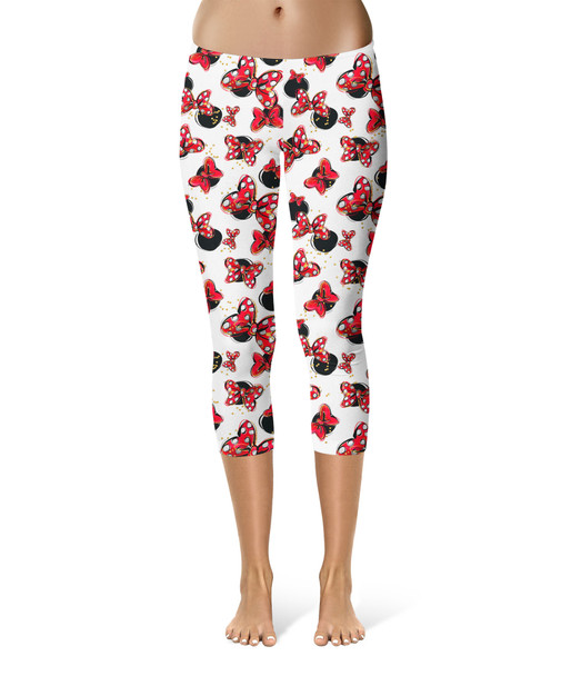 Sport Capri Leggings - Minnie Bows and Mouse Ears