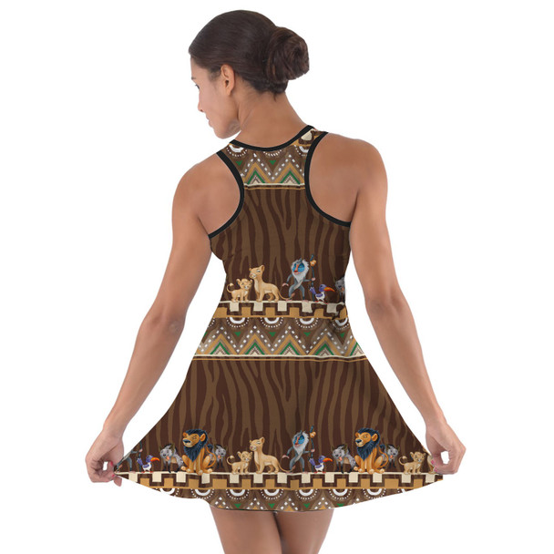 Cotton Racerback Dress - Tribal Stripes Lion King Inspired