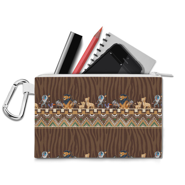 Canvas Zip Pouch - Tribal Stripes Lion King Inspired