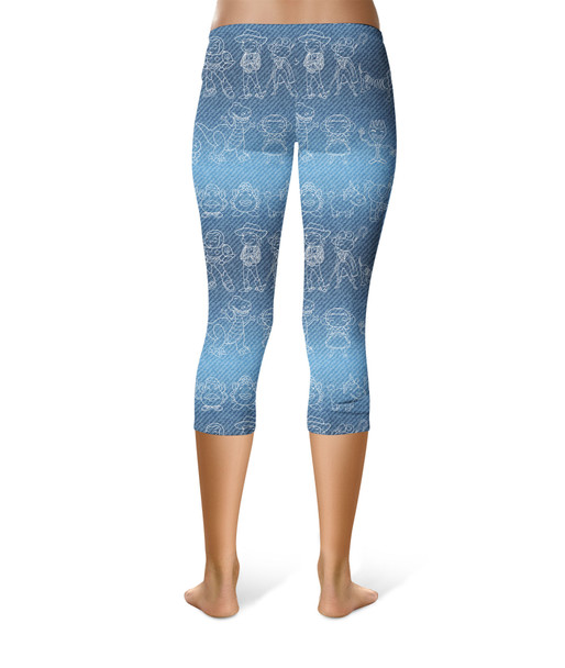 Sport Capri Leggings - Toy Story Line Drawings