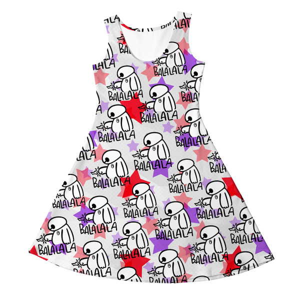 Girls Sleeveless Dress - Baymax Balala Big Hero 6 Inspired