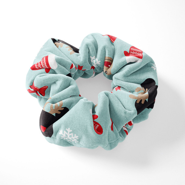 Velvet Scrunchie - Christmas Mickey & Minnie Reindeers