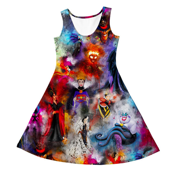 Girls Sleeveless Dress - Watercolor Villains
