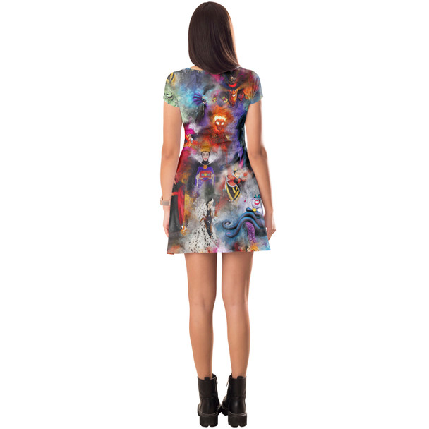 Short Sleeve Dress - Watercolor Villains