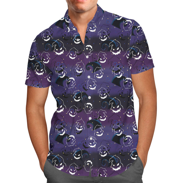 Men's Button Down Short Sleeve Shirt - Oogie Boogie Halloween Inspired