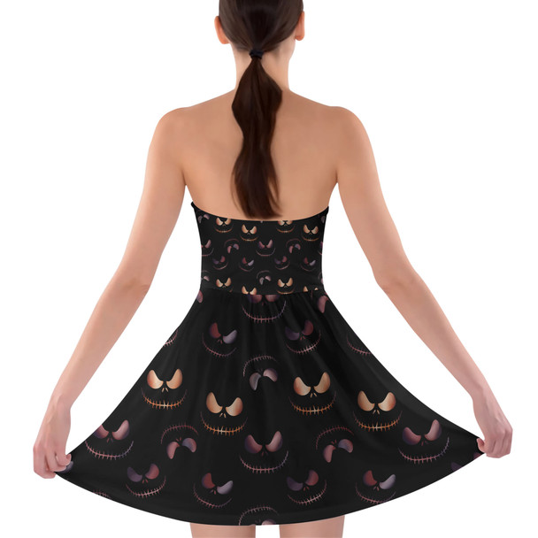 Sweetheart Strapless Skater Dress - Pumpkin King Halloween Inspired