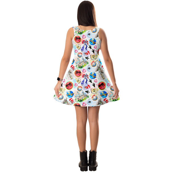 Sleeveless Flared Dress - A Universal Adventure