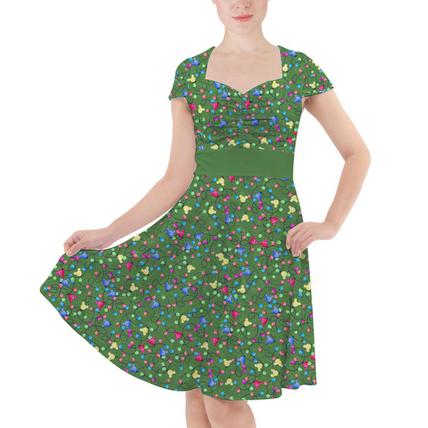 Sweetheart Midi Dress - Mouse Ears Christmas Lights