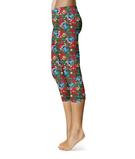 Sport Capri Leggings - Happy Stitch Christmas