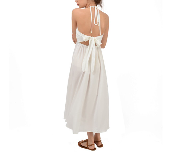 Halter Double Tie Back Maxi Dress