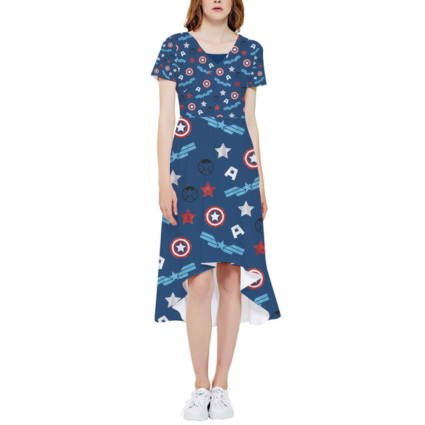 High Low Midi Dress - American Superhero