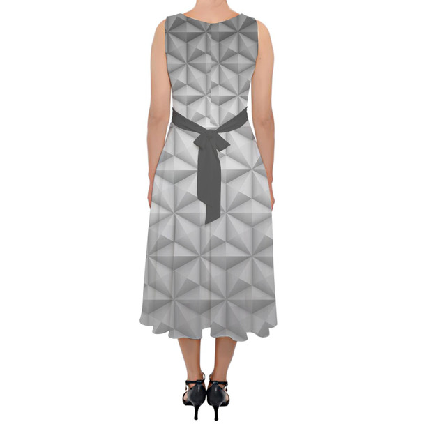 Belted Chiffon Midi Dress - EPCOT Icon