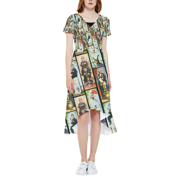 High Low Midi Dress - Haunted Mansion Stretch Paintings