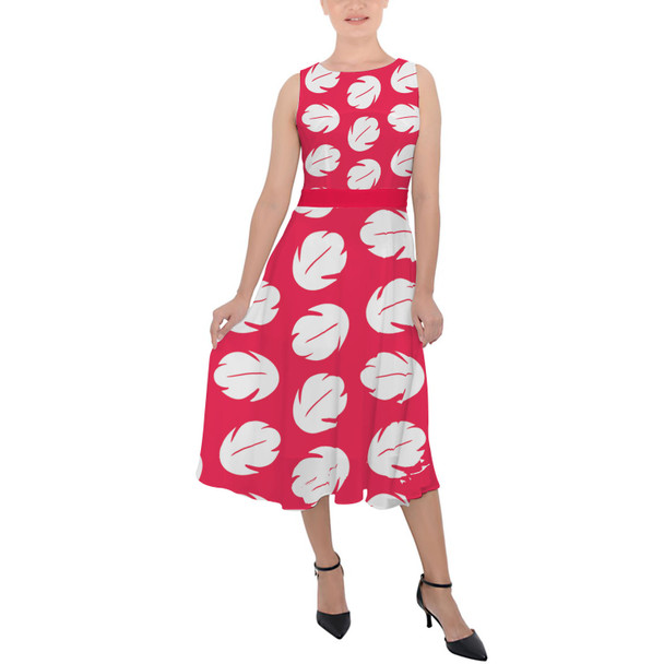 Belted Chiffon Midi Dress - Lilo Hawaiian Dress