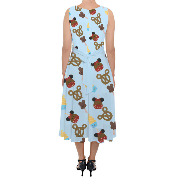 Belted Chiffon Midi Dress - Snack Goals Disney Parks Inspired