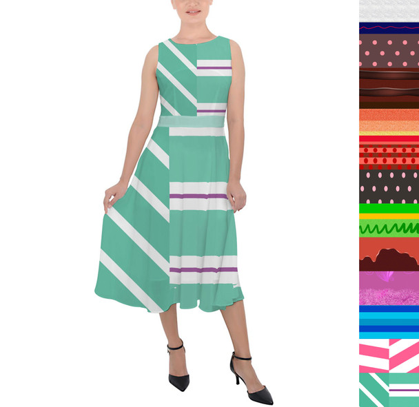 Belted Chiffon Midi Dress - Sugar Rush Racers Wreck It Ralph Inspired