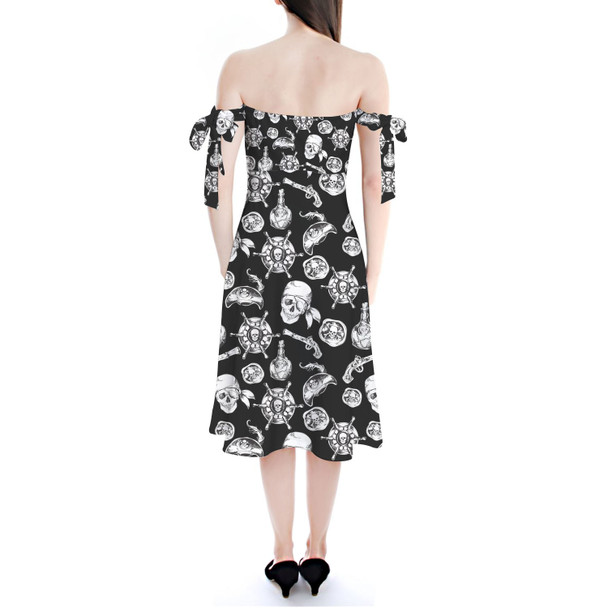 Strapless Bardot Midi Dress - A Pirate Life