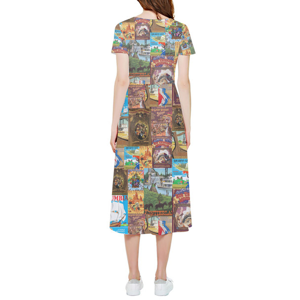 High Low Midi Dress - Frontierland Vintage Attraction Posters