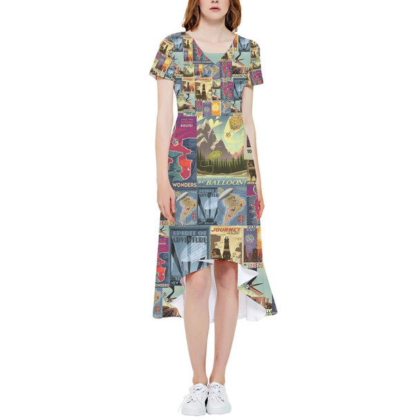 High Low Midi Dress - Pixar Up Travel Posters