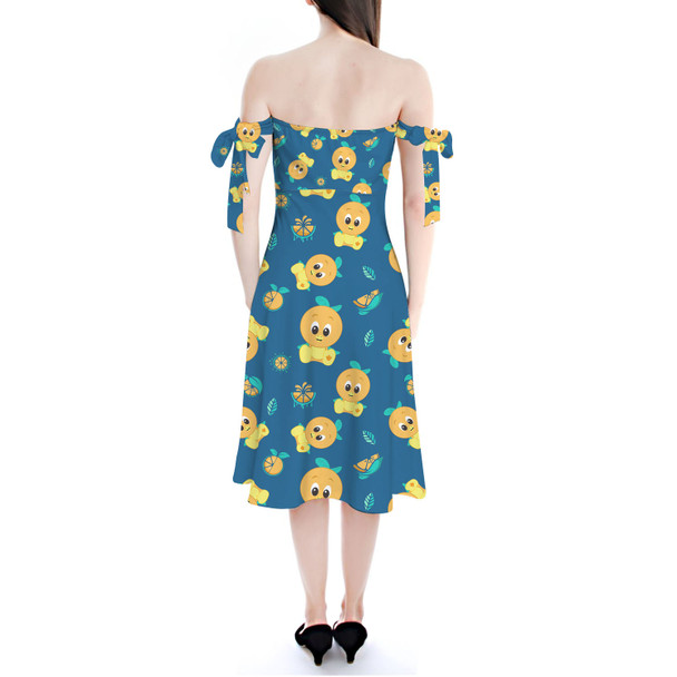 Strapless Bardot Midi Dress - Orange Bird Disney Parks Inspired