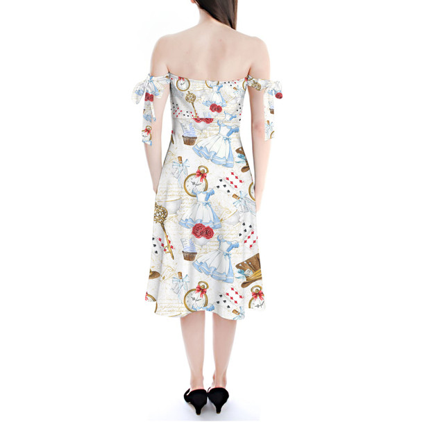 Strapless Bardot Midi Dress - Wonderland Icons