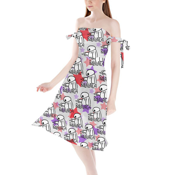 Strapless Bardot Midi Dress - Baymax Balala Big Hero 6 Inspired