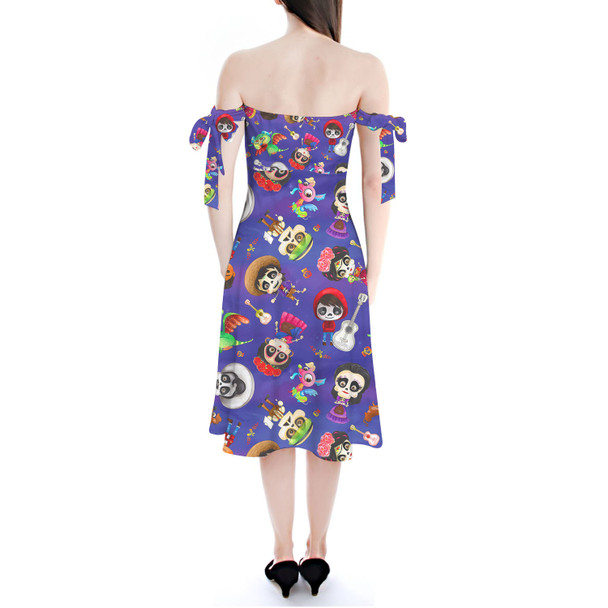 Strapless Bardot Midi Dress - Poco Loco Coco Inspired