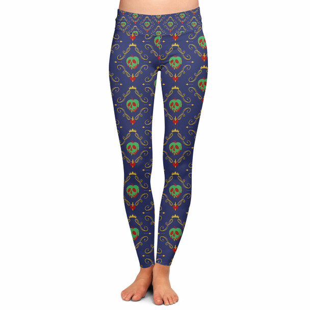 Yoga Waist Full Length Leggings - Adult S / Girl's 10-12 - Poison Apple Evil Queen - READY TO SHIP