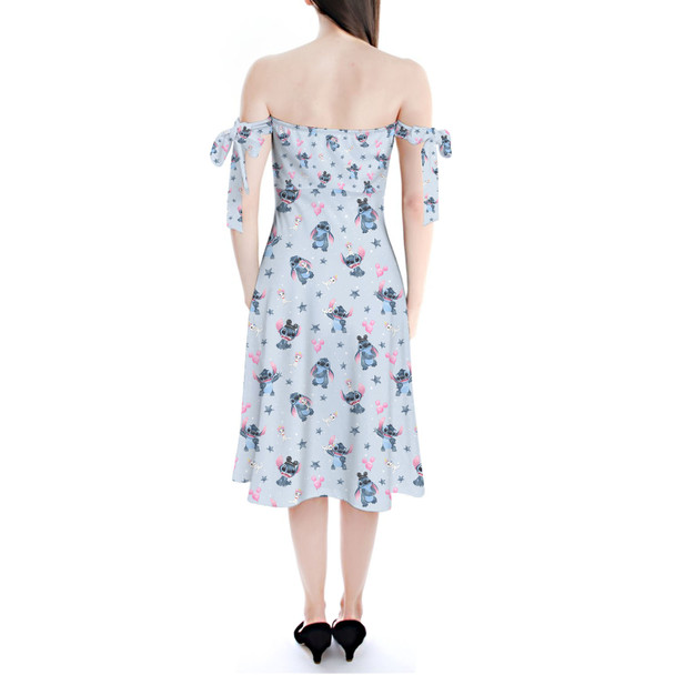 Strapless Bardot Midi Dress - Happy Stitch