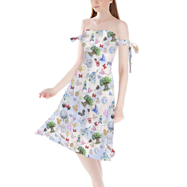 Strapless Bardot Midi Dress - WDW Park Hopper