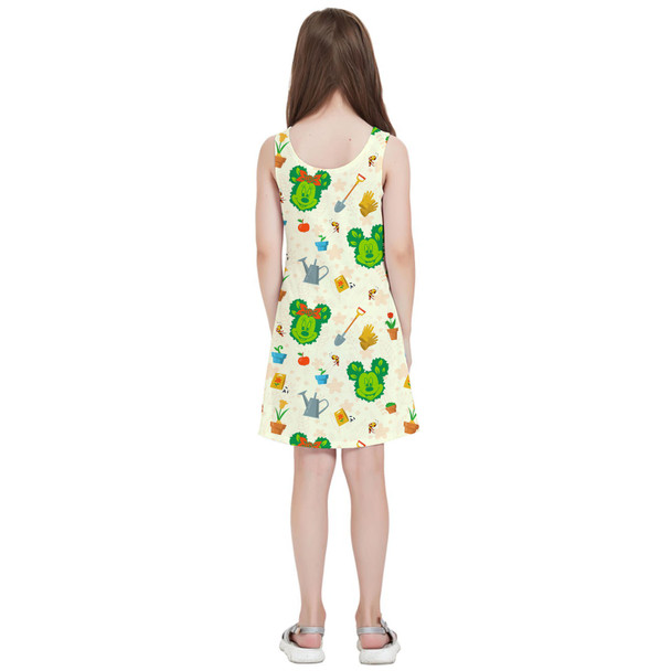 Girls Sleeveless Dress - Flower & Garden Festival