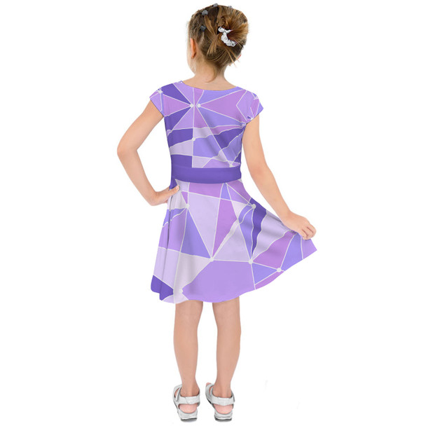 Girls Short Sleeve Skater Dress - The Purple Wall