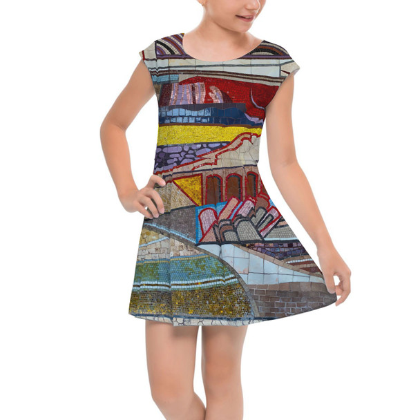 Girls Cap Sleeve Pleated Dress - The Mosaic Wall