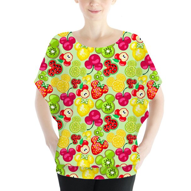 Batwing Chiffon Top - Mickey's Fruit Fiesta