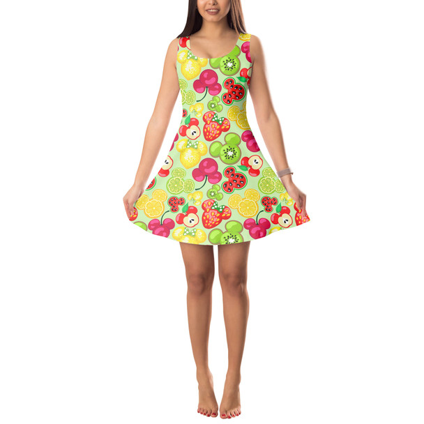 Sleeveless Flared Dress - Mickey's Fruit Fiesta